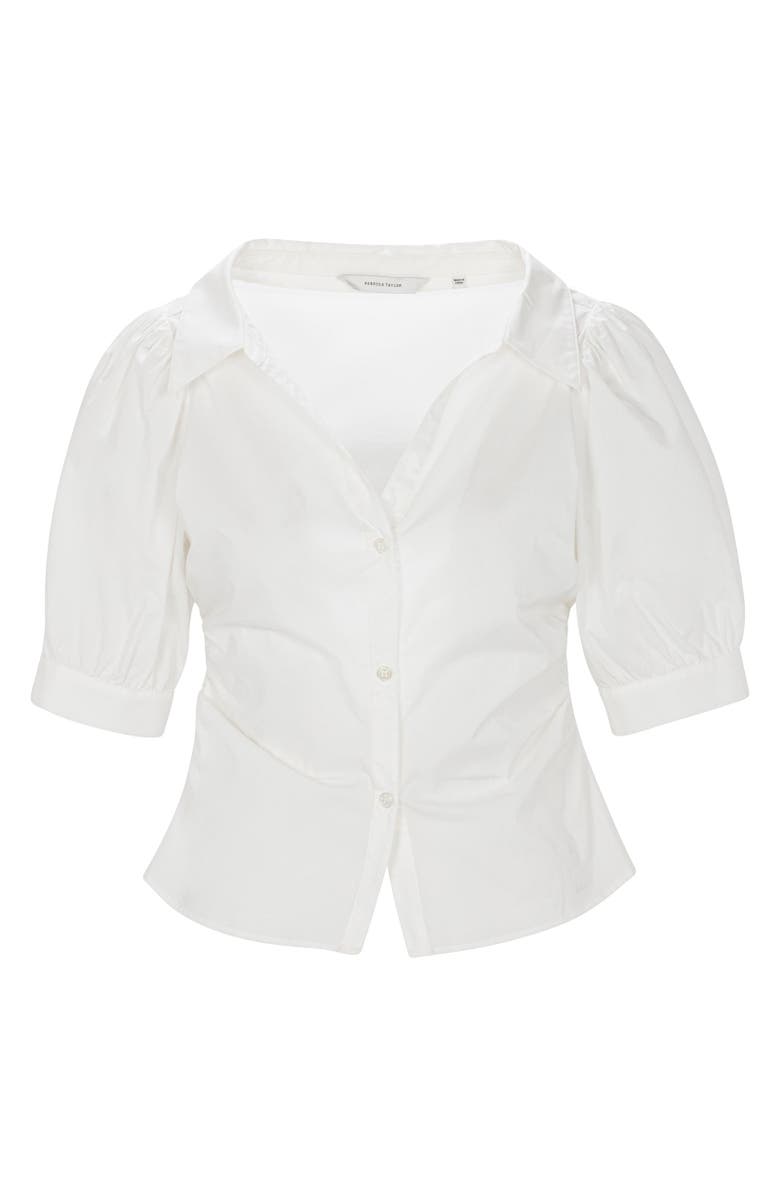 Rebecca Taylor Isla Poplin Shirt, Alternate, color, Milk