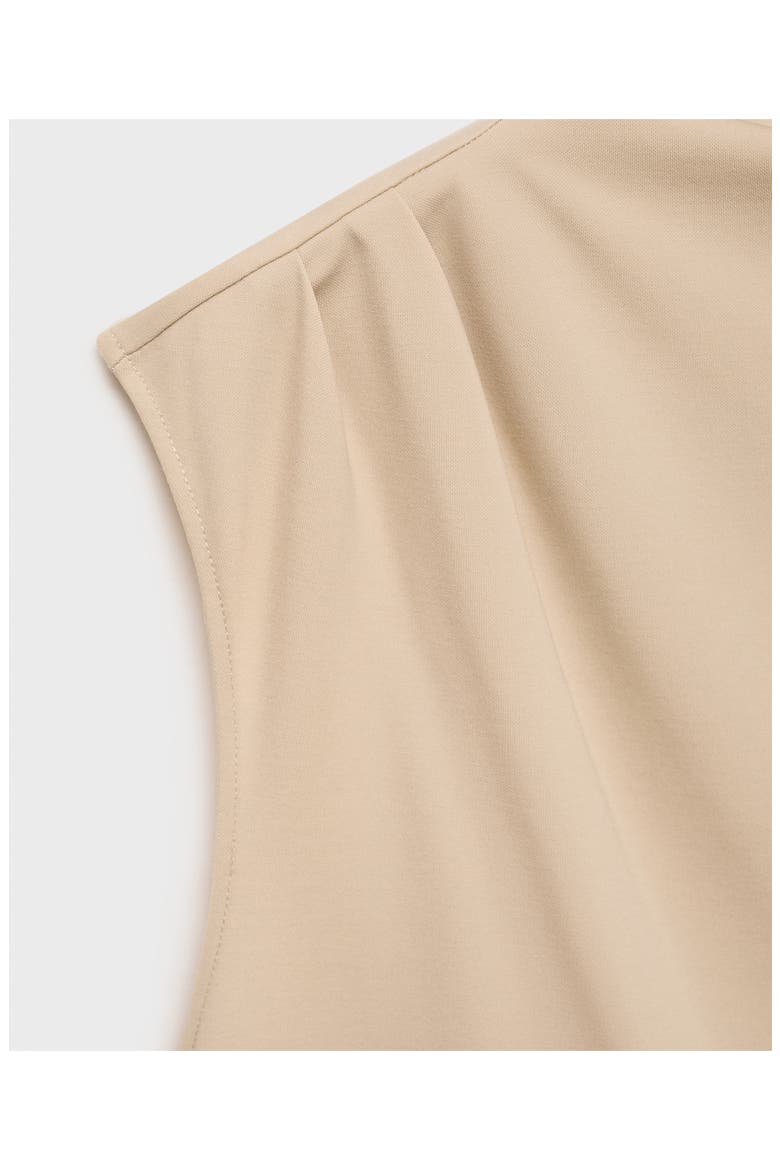 Draped Neck Sleeveless T-Shirt, Alternate, color, SAND