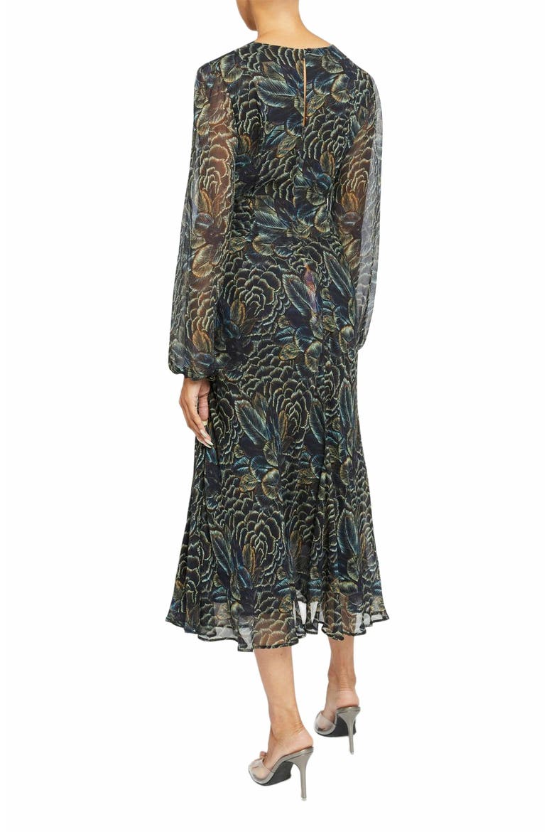 CALLIE Long Sleeve Fit and Flare Midi Dress, Alternate, color, SPACE BLUE