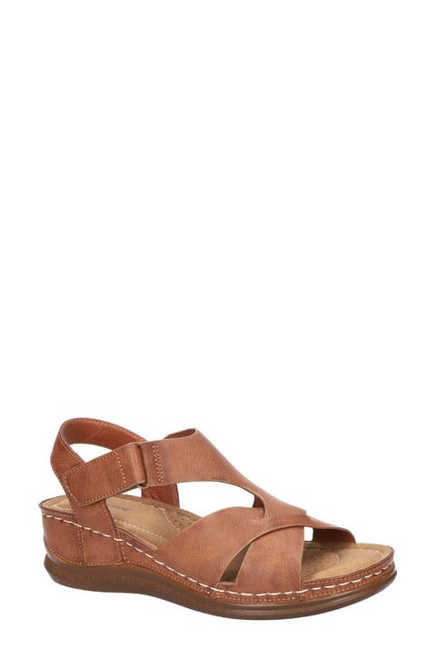 <p>Lani Faux Leather Wedge Sandal (Women) </p>