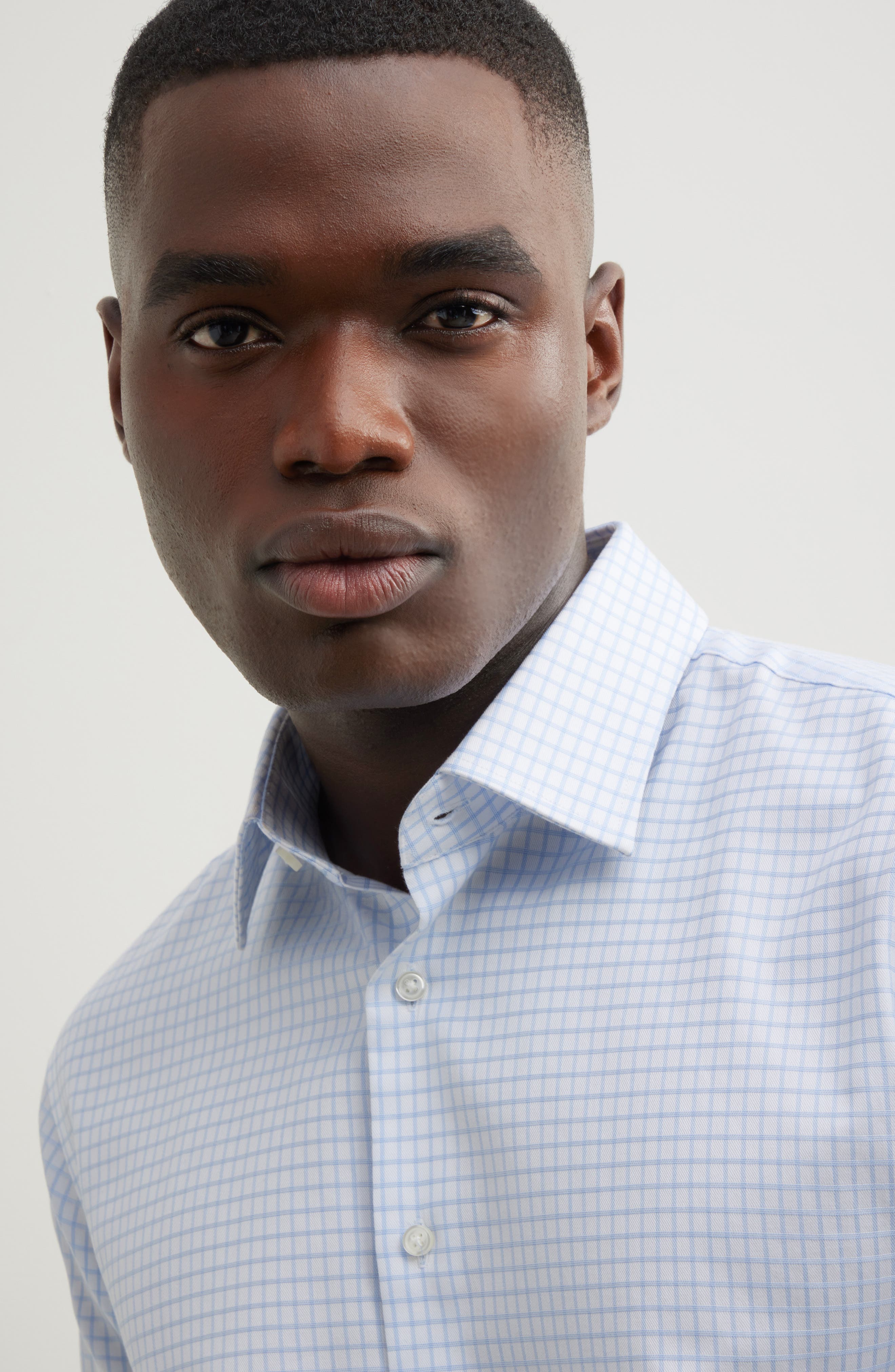 Trim Fit Grid Dress Shirt - image 4