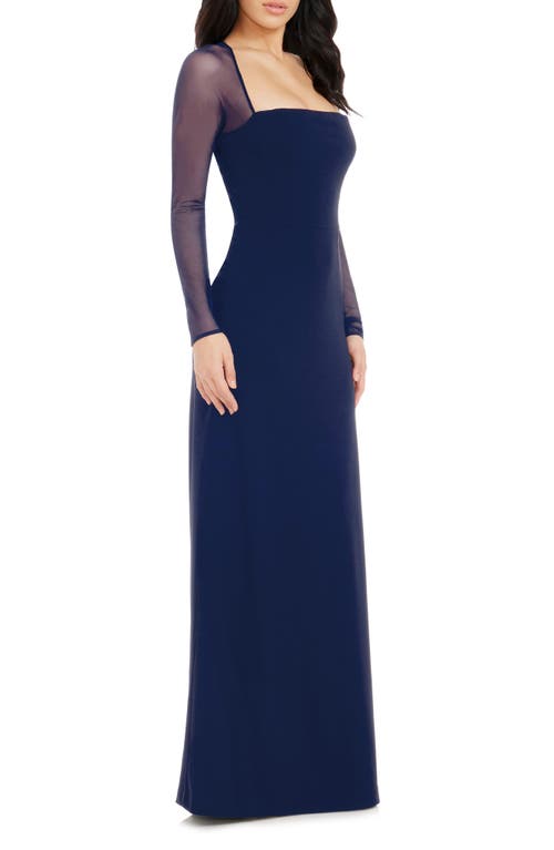 DRESS THE POPULATION DRESS THE POPULATION MAXWELL SQUARE NECK LONG SLEEVE GOWN