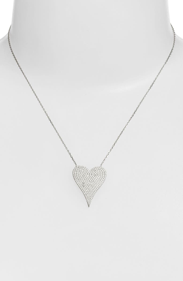 SHYMI Pavé Heart Pendant Necklace, Alternate, color, Silver