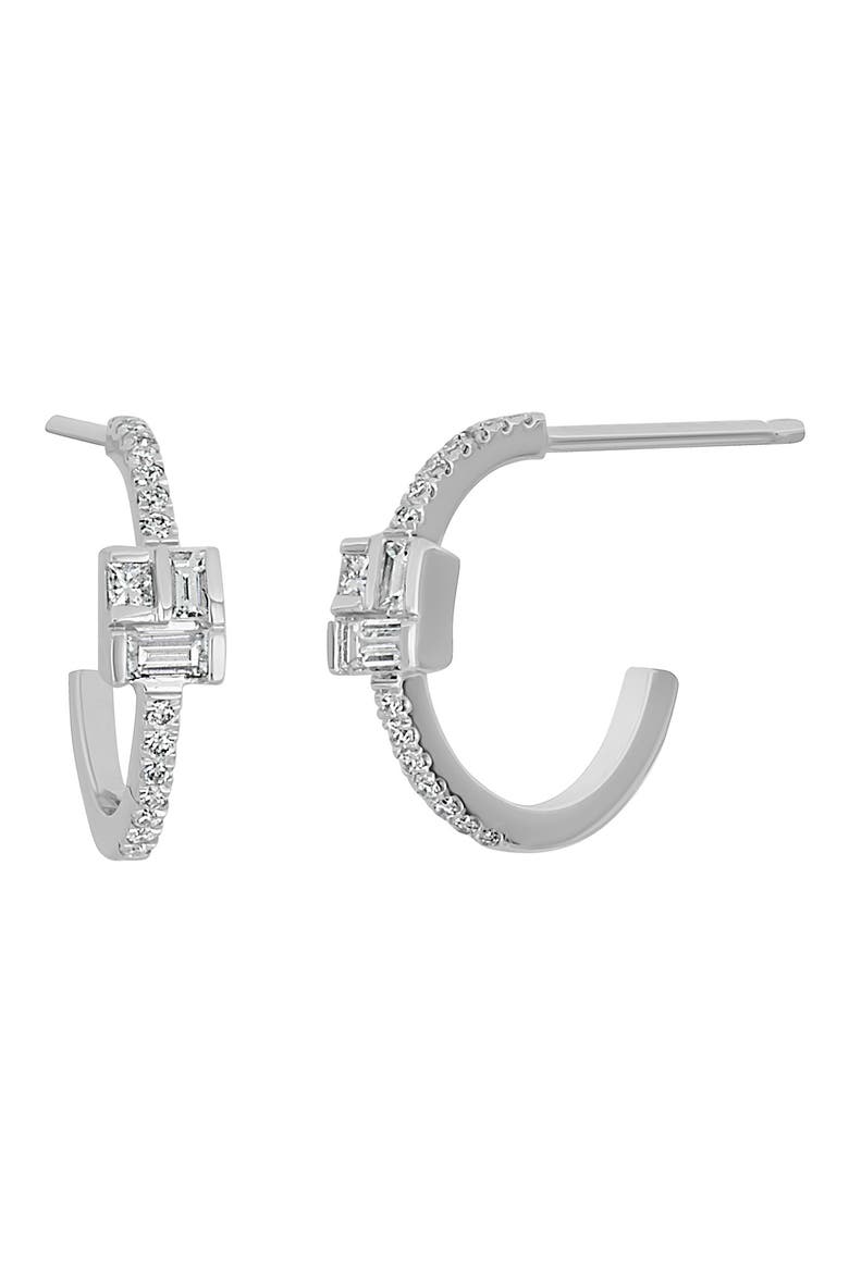 Gatsby Diamond Hoop Earrings - 0.25ct. (Nordstrom Exclusive), Main, color, 18KW
