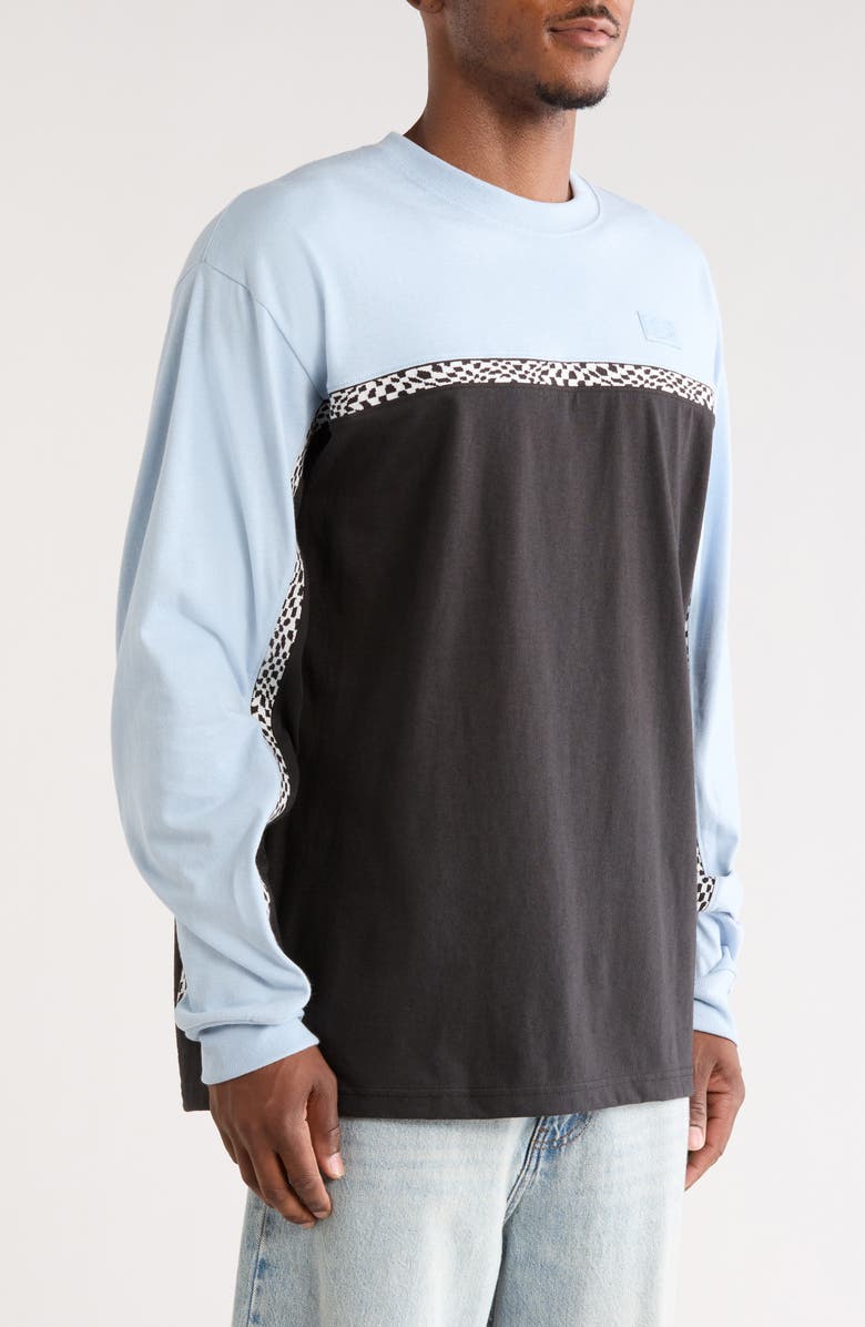 Vans Colorblock Long Sleeve Sweatshirt, Alternate, color, Soft Slate-Black