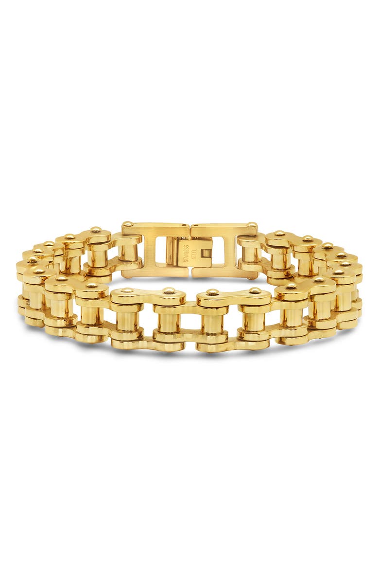 Sterling Forever Bolt Watch Chain bracelet, Main, color, Gold