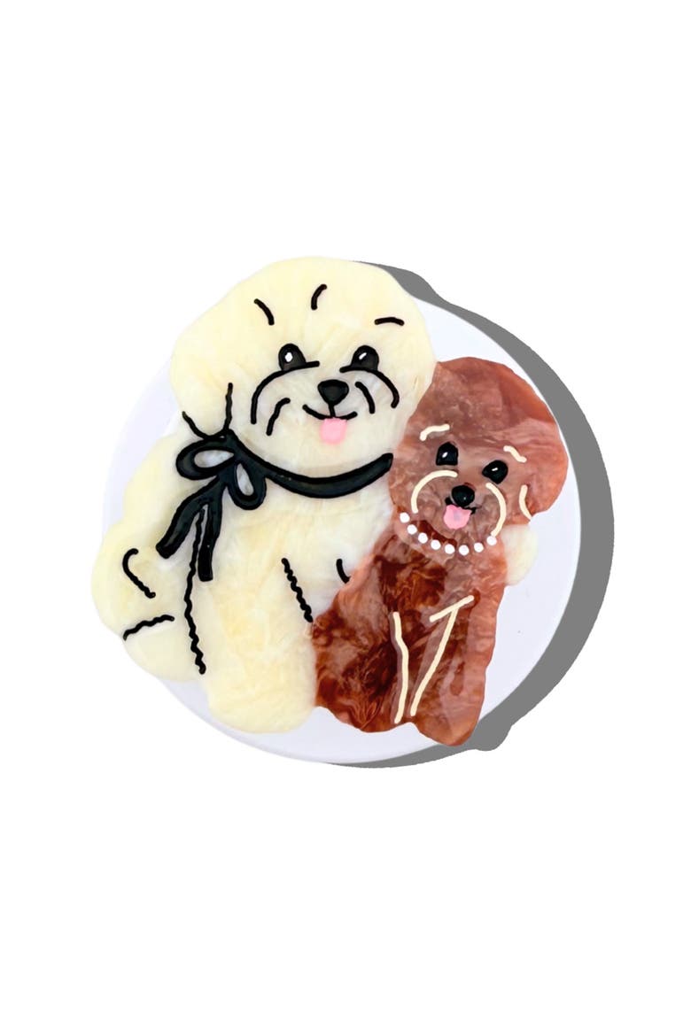 Hand Painted Puppy Friends Phone Grip, Main, color, BROWN