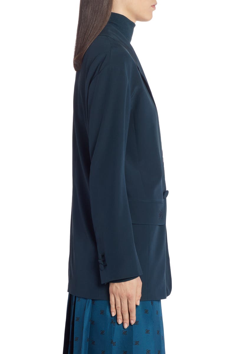 Fendi FF Karligraphy Silk Crêpe de Chine Blazer, Alternate, color, 