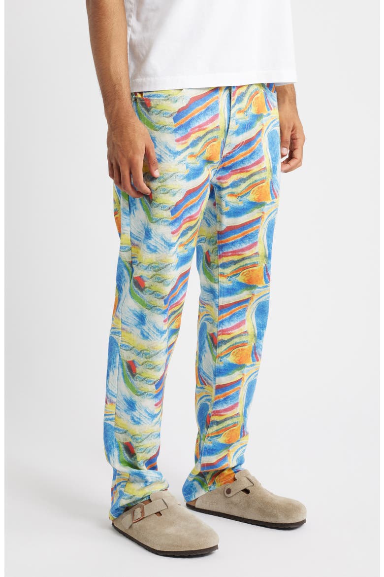 Art Straight Cotton Twill Pants, Alternate, color, BLUE