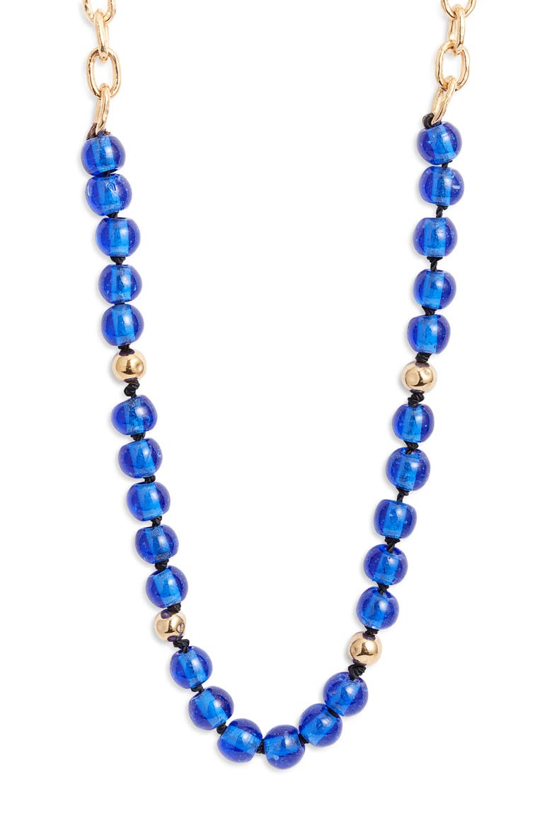 Umbo Statement Necklace, Main, color, COBALT