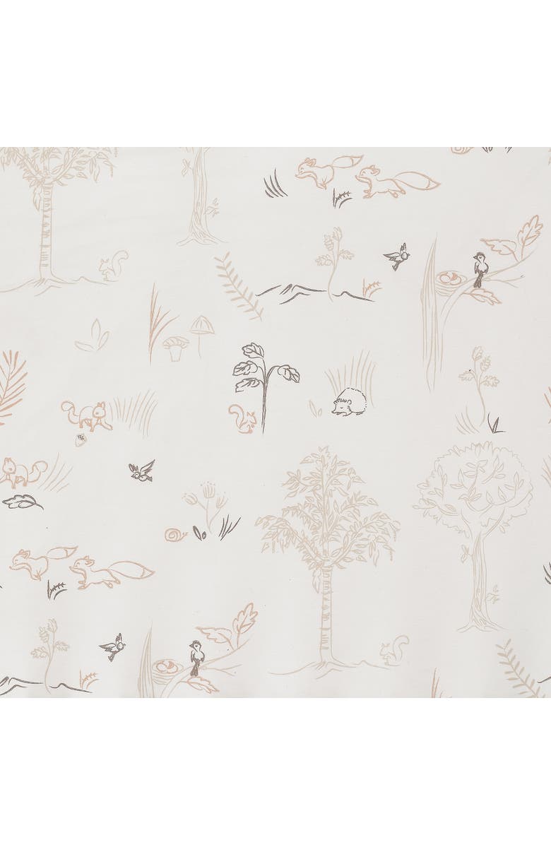 Lambs & Ivy Treetop Fox Woodland Breathable Cotton Fitted Crib/Toddler Sheet, Alternate, color, Cream