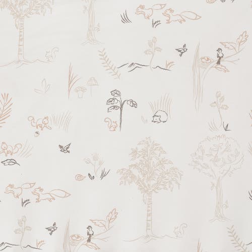 Lambs & Ivy Treetop Fox Woodland Breathable Cotton Fitted Crib/toddler Sheet In Neutral
