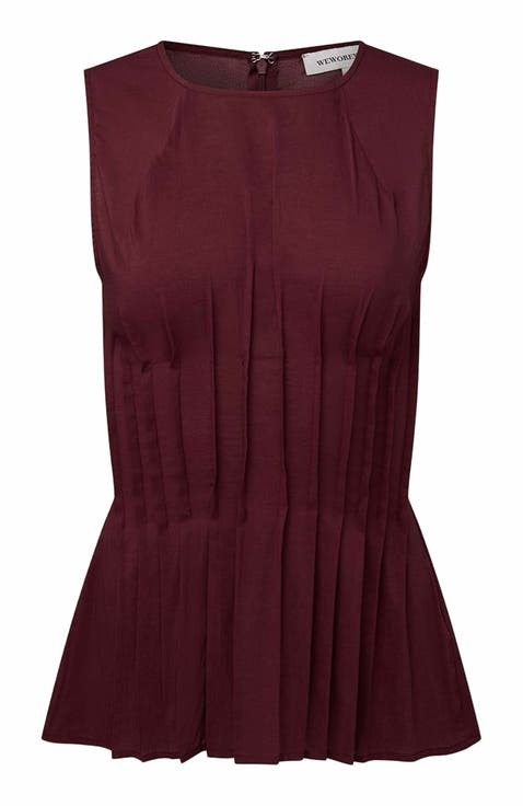 Pleated Peplum Top