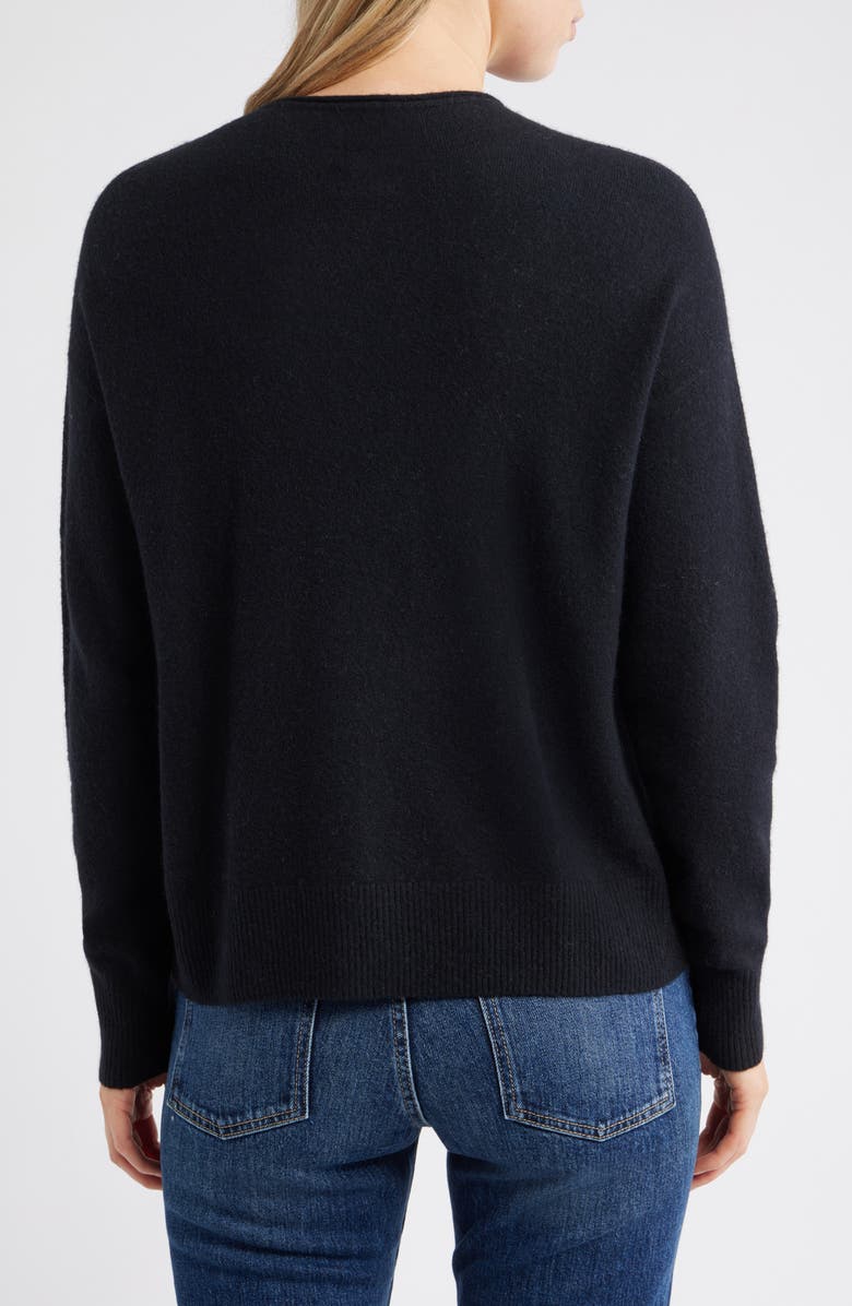 Caslon<sup>®</sup> Funnel Neck Sweater, Alternate, color, Black