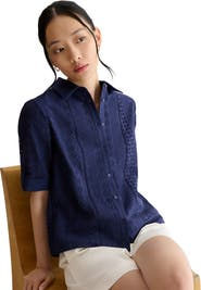 HOBBS LONDON Cristie Short Sleeve Loose Fit Shirt