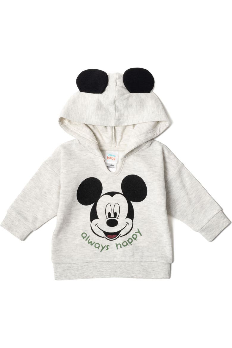 Mickey Mouse Fleece Hoodie and Pants Set, Alternate, color, Olive Oatmeal Mickey