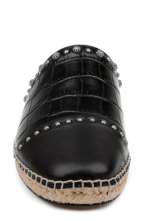 Shop L Agence L'agence Helenor Croc Embossed Mule In Black Croco Embossed