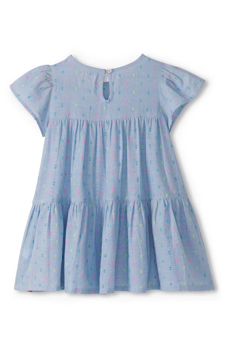 Hatley Clip Dot Chambray Party Dress, Alternate, color, Chambray