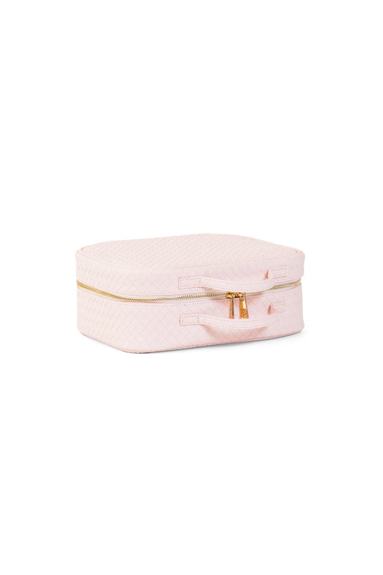 Woven Shell Makeup Bag, Alternate, color, Pink