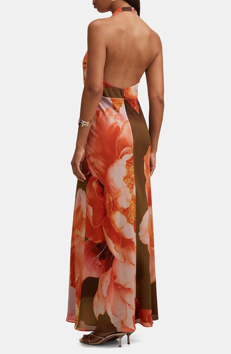 Ever New Marina Cowl Neck Halter Gown, Alternate, color, Aurelia Floral