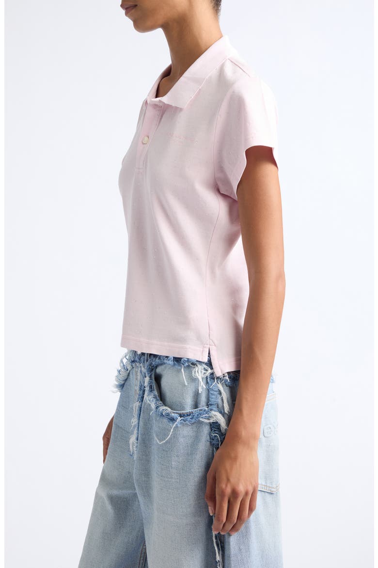 Shrunken Cotton Piqué Polo, Alternate, color, LIGHT PINK
