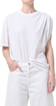 AGOLDE Roma Ruched Sleeve Organic Cotton T-Shirt