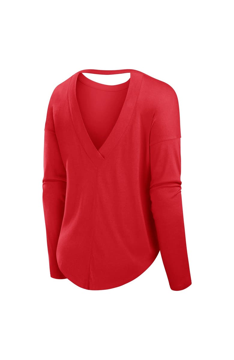 FANATICS Women's Fanatics Red Philadelphia Phillies Core Boat Neck Long Sleeve T-Shirt, Alternate, color, Red