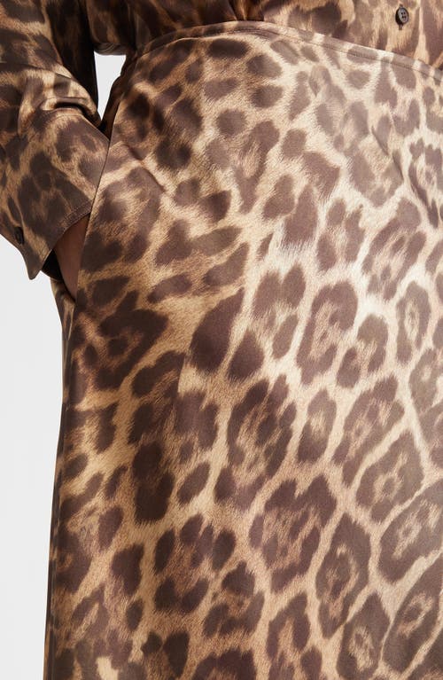 Stella Mccartney Leopard Print Handkerchief Hem Midi Skirt In Multicolor Brown