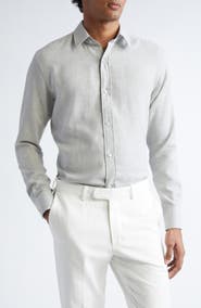 TOM FORD Cotton & Cashmere Mélange Twill Button-Up Shirt