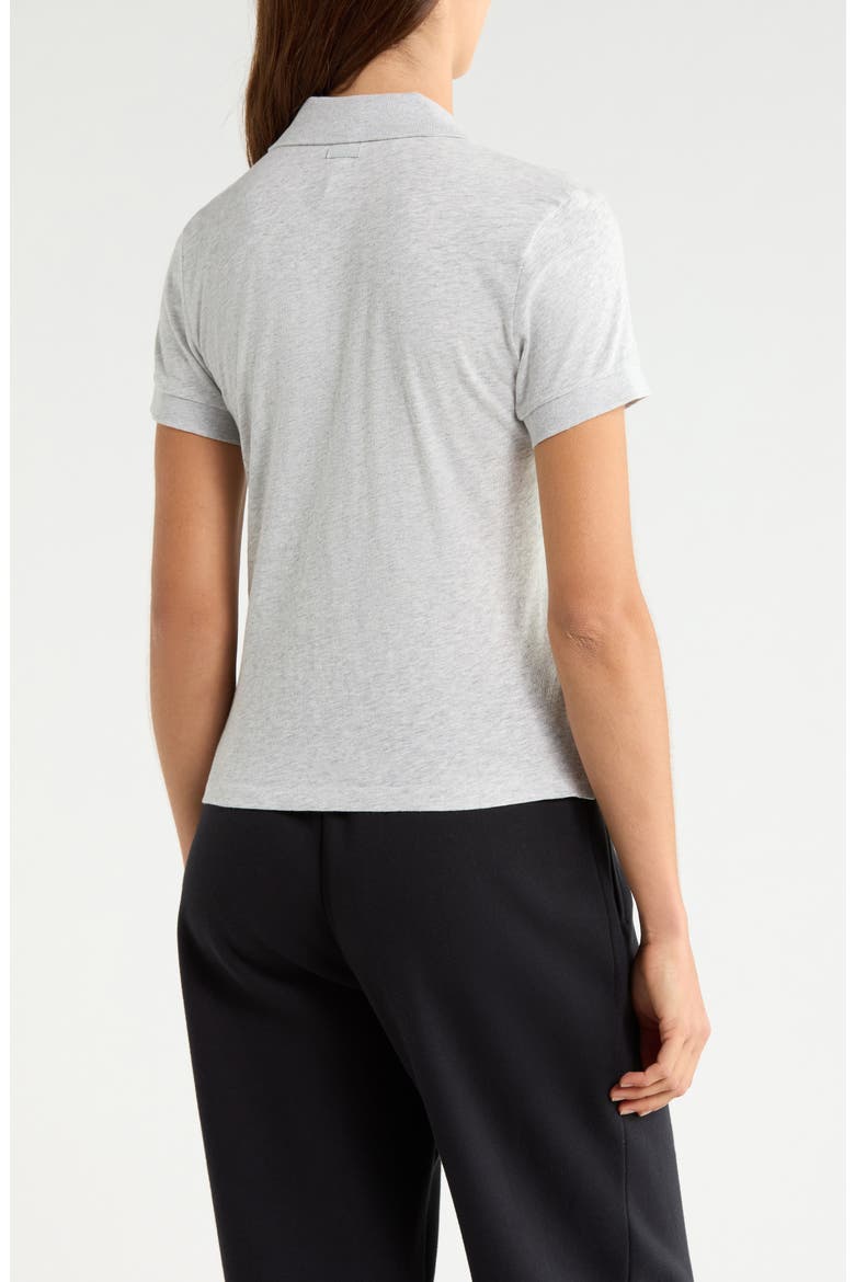 Worn In Crop Cotton Jersey Polo, Alternate, color, LIGHT HEATHER GREY