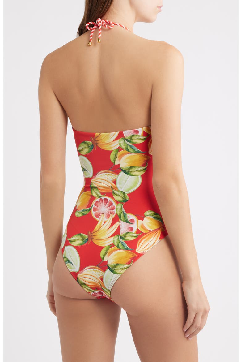 Fruit Print One-Piece Swimsuit, Alternate, color, RED