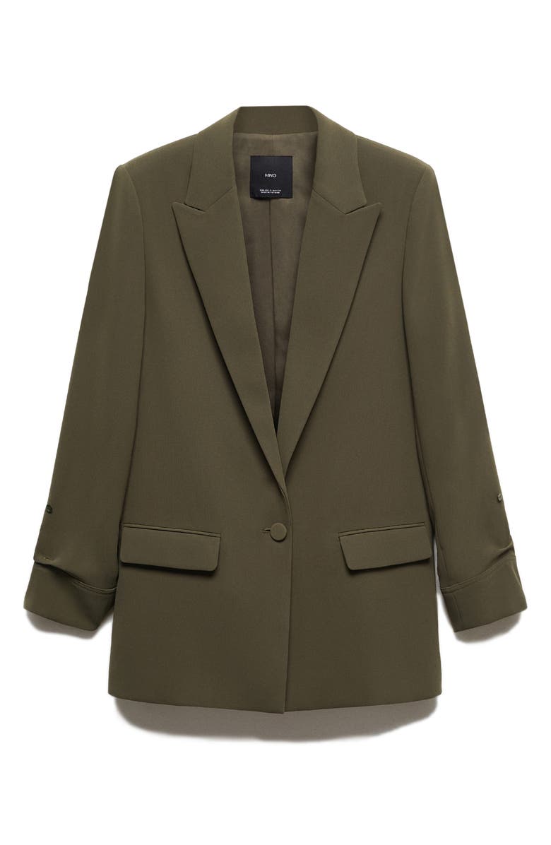 MANGO Gathered Sleeve Blazer, Alternate, color,