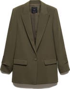 MANGO Gathered Sleeve Blazer