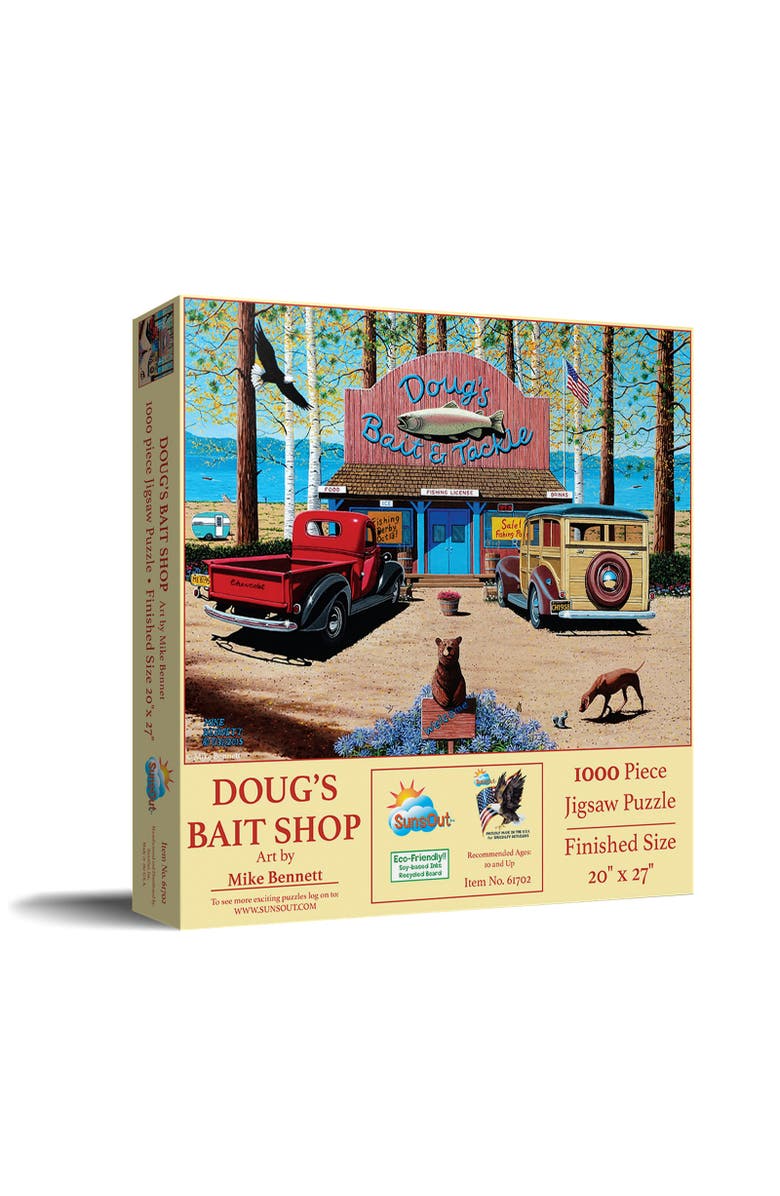 Sunsout Doug
s Bait Shop 1000 piece Jigsaw Puzzle for Adults, Main, color, Multicolor