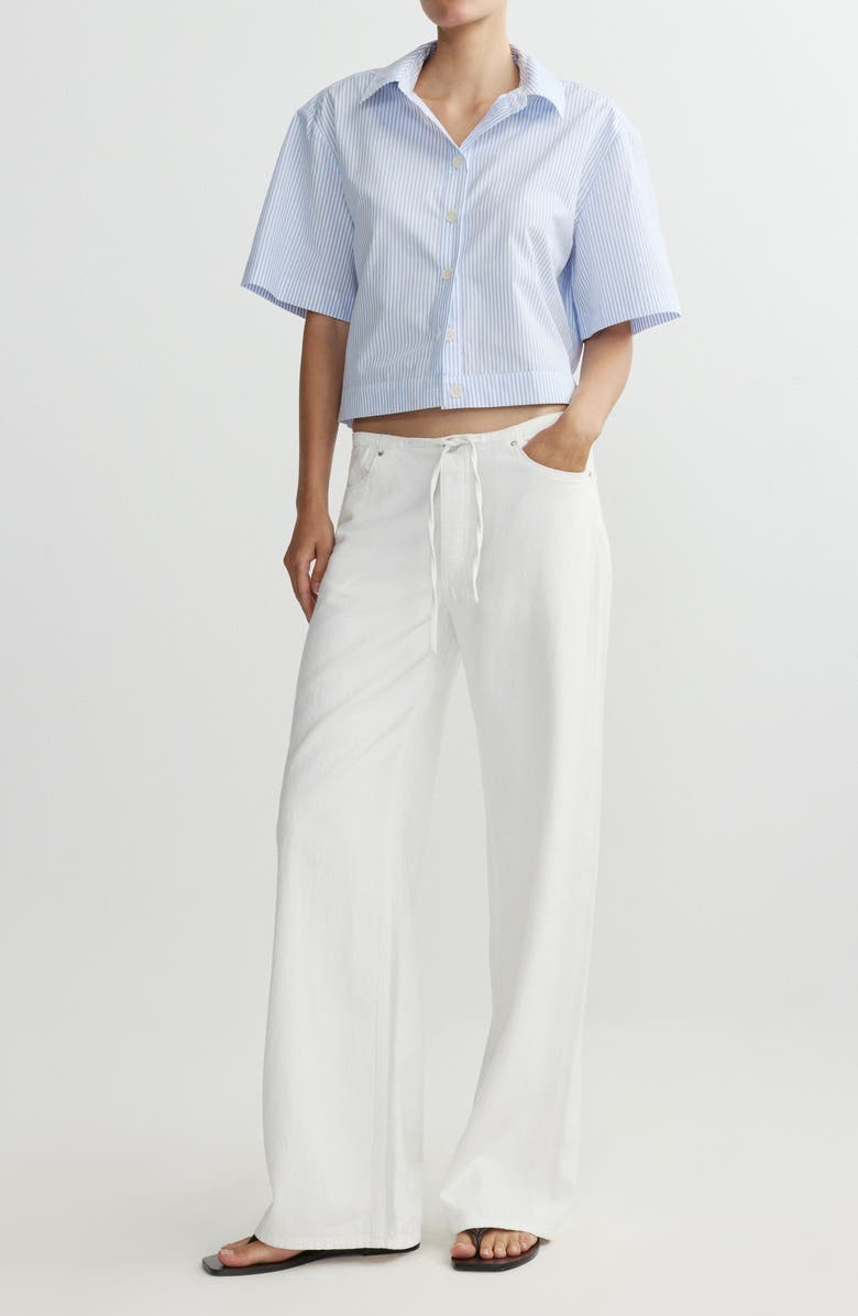 DL1961 Carlee Stripe Woven Crop Top, Alternate, color, Picnic