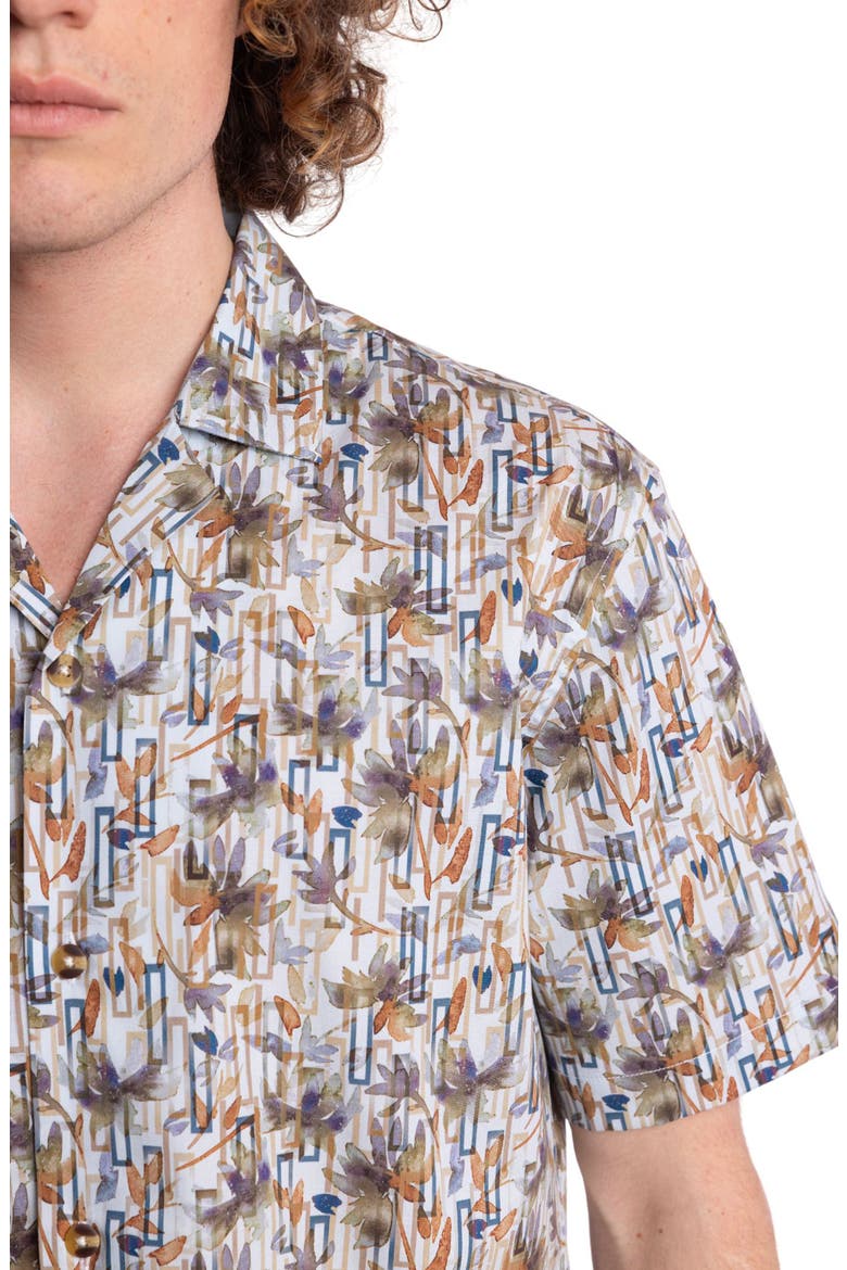 Abstract Print Camp Shirt, Alternate, color, DEEP TEAL TOBACCO MULTI
