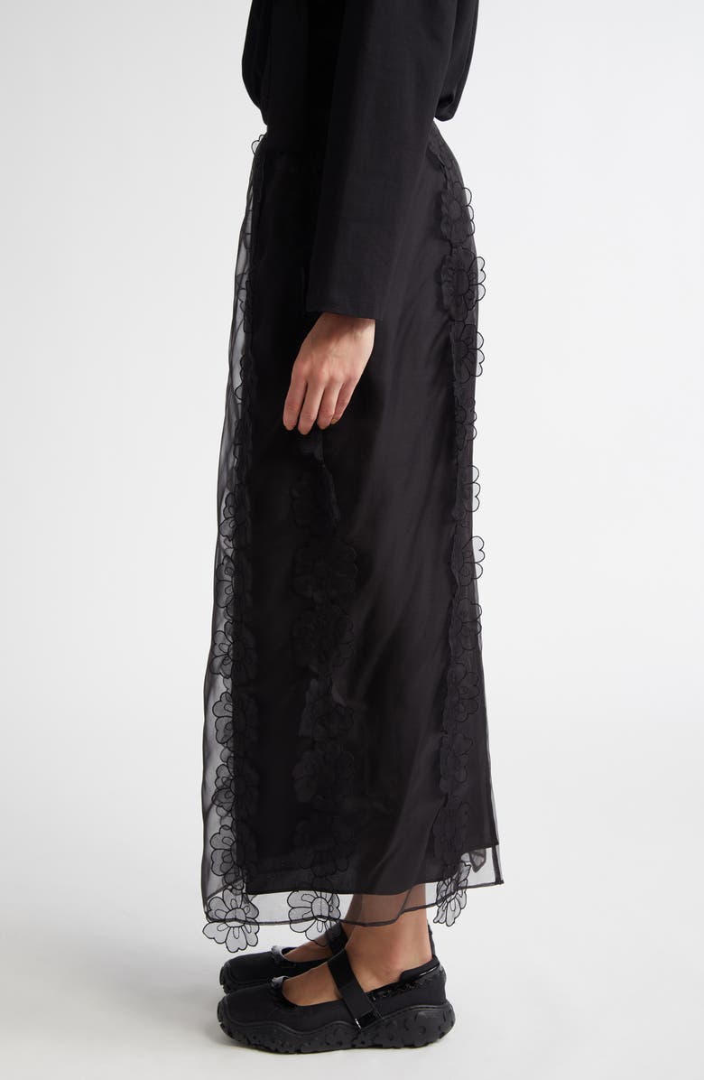 Cecilie Bahnsen Olympia Floral Appliqué Silk Pencil Skirt, Alternate, color,