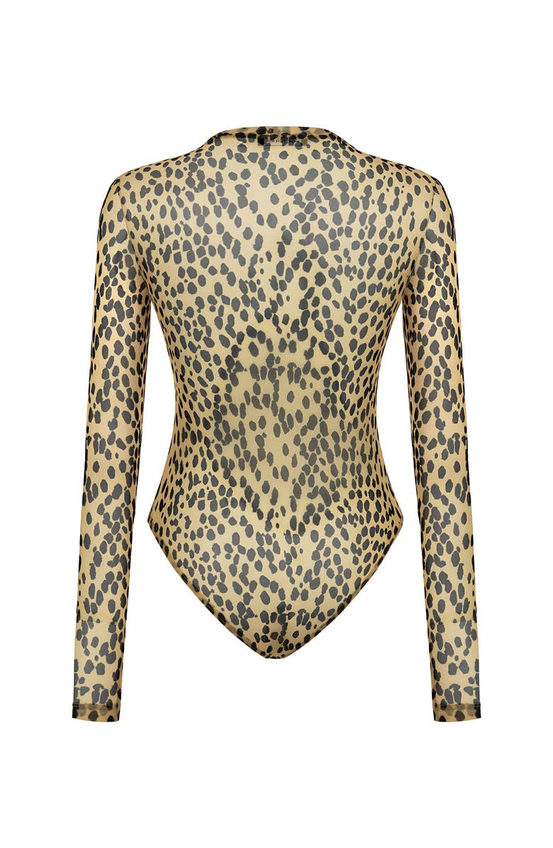 Nocturne Leopard Print Bodysuit, Alternate, color, 