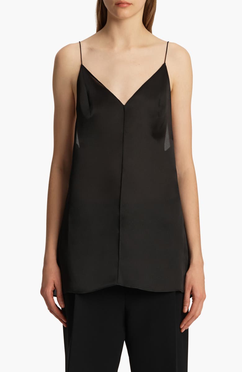 Khaite Talsie Silk Camisole, Main, color, Black