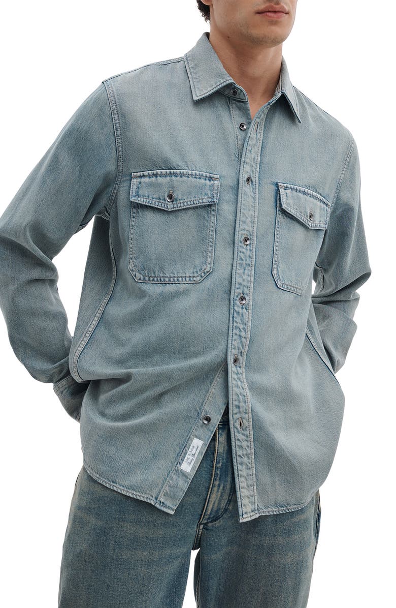 rag & bone Infuse Denim Button-Up Shirt, Main, color, Saltaire