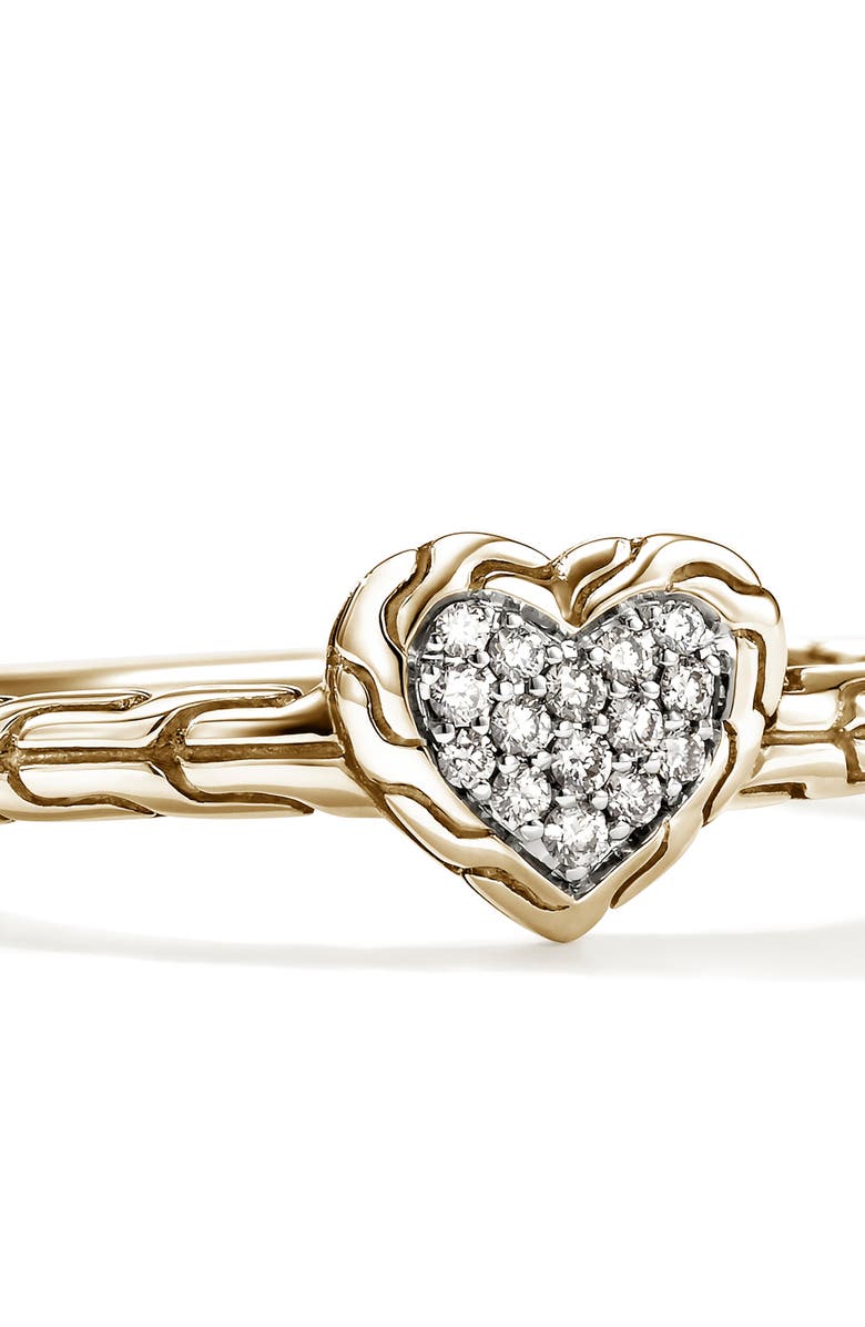 John Hardy Essentials Heart Pavé Ring, Alternate, color, Gold