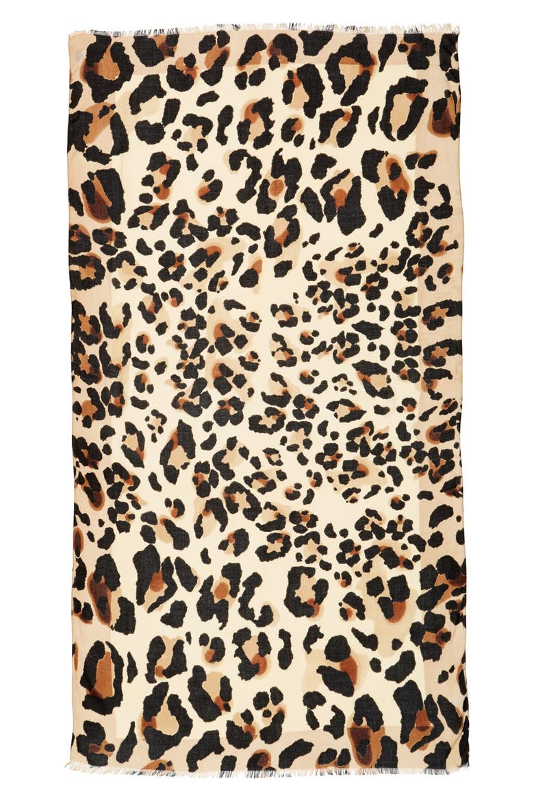 'Cheetah Calling' Wrap, Alternate, color, BROWN/ BROWN