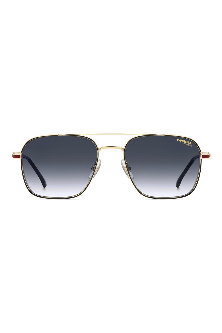 57mm Gradient Oversize Aviator Sunglasses, Main, color, GOLD STRIPED RED/ DK BLUE SF