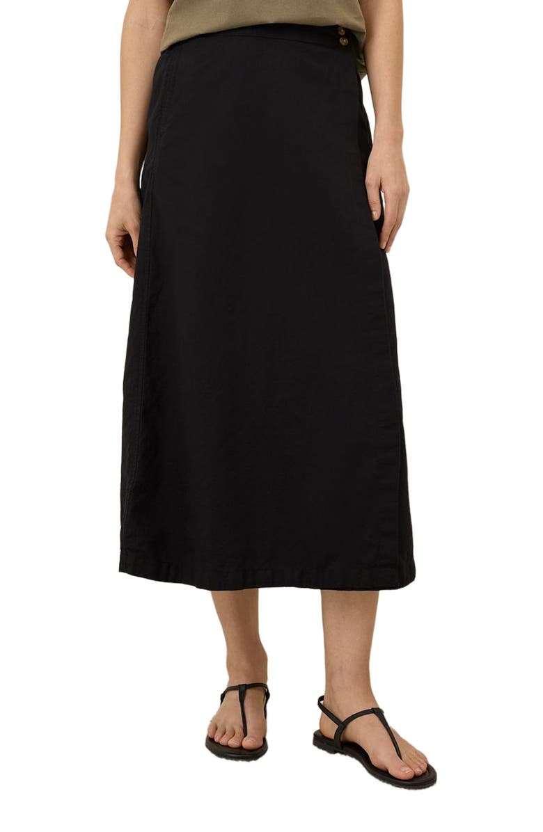 Pact Canopy Linen Wrap Skirt Made with Organic Cotton, Alternate, color, Black