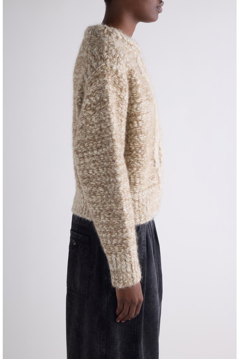 Dorota Alpaca & Mohair Blend Cable Sweater, Alternate, color, ECRU/ BRONZE