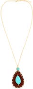 Panacea Turquoise Teardrop Pendant Necklace