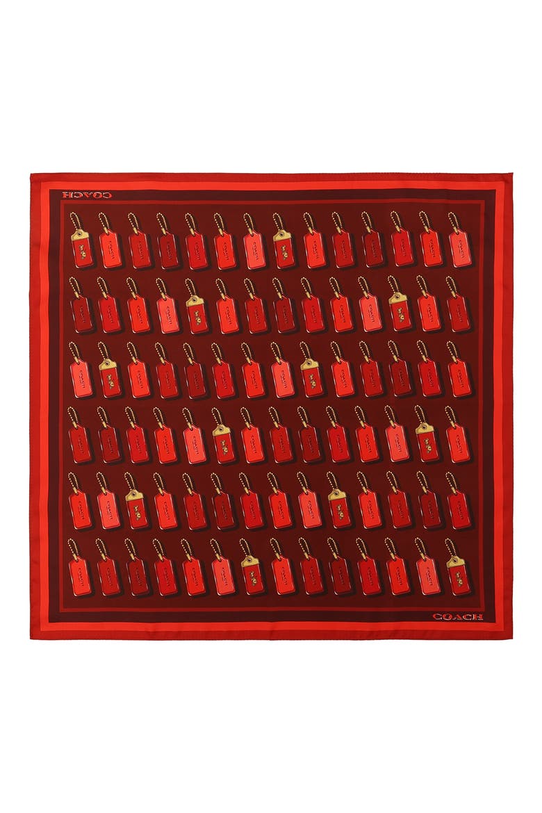 小物 COACH 1941 Horse carriage hangtag red COACH Horse & Carriage Hangtag Print Silk Square Scarf (Women