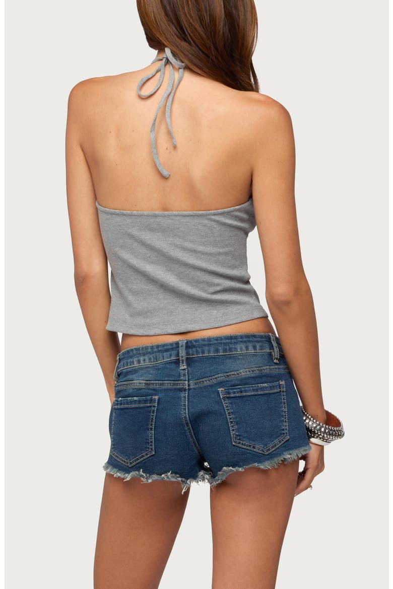 Milica Studded High Neck Halter Top, Alternate, color, GRAY-MELANGE