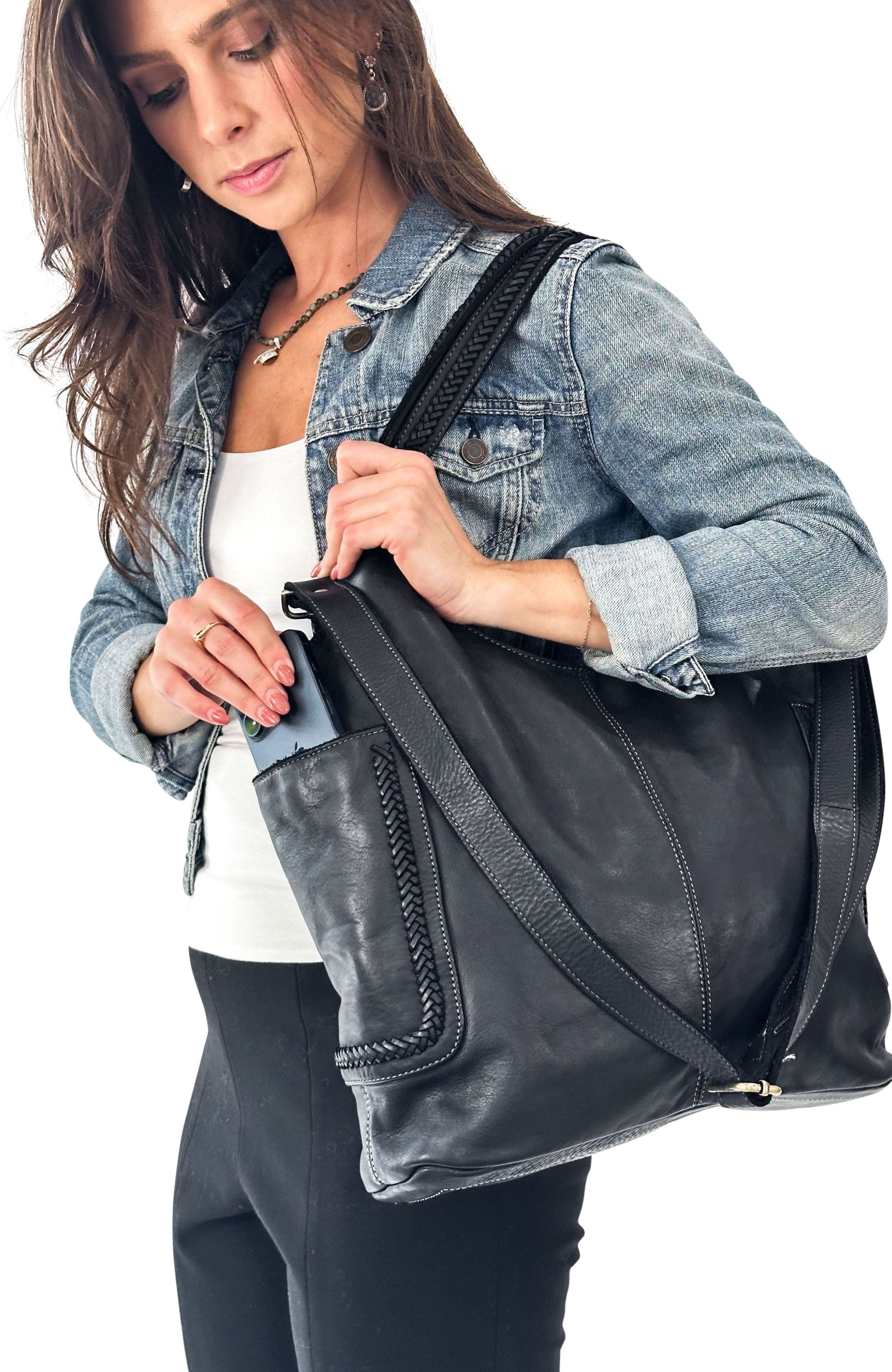 Julia Slouchy Tote, Alternate, color, Black