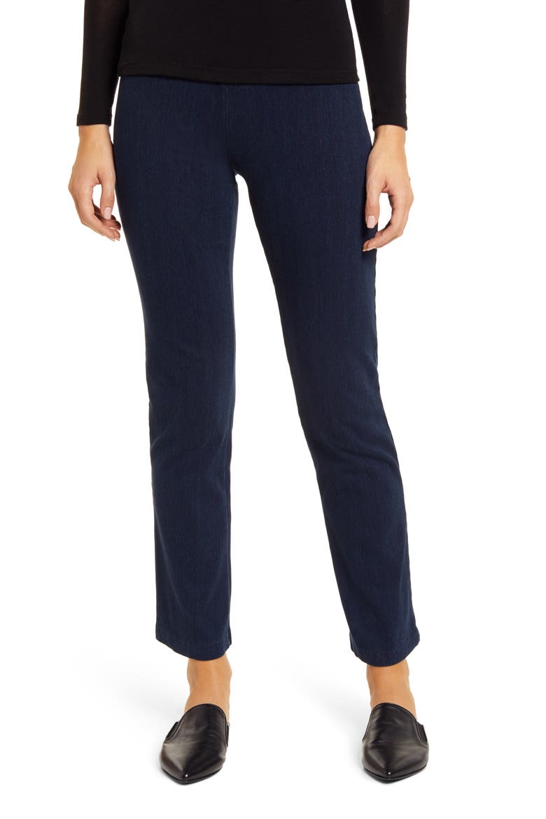 'Lyssentials High Waist Straight Leg Stretch Denim Jeans, Main, color, INDIGO
